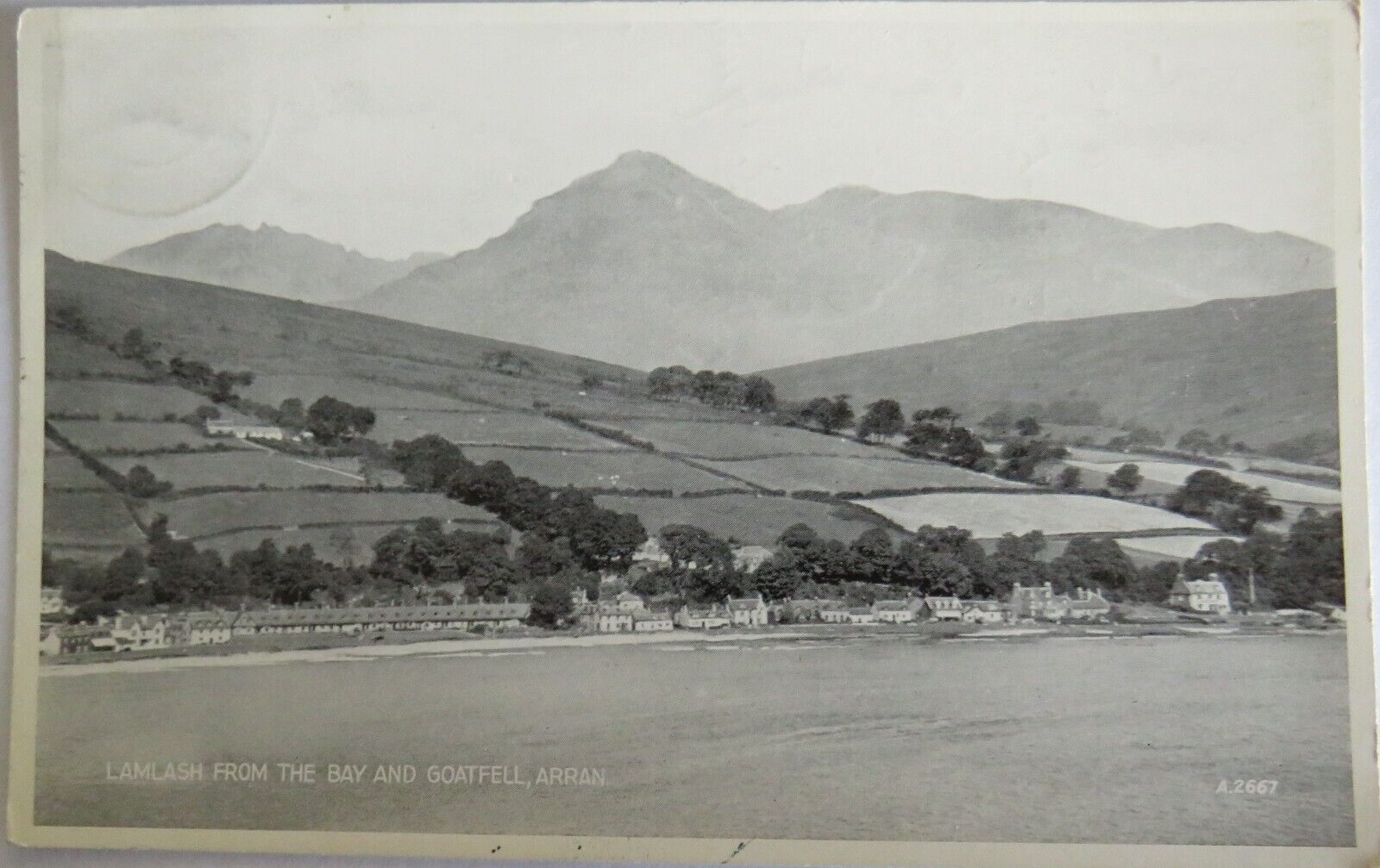 Old Postcard of Lamlash From The Bay and Goatfell, Arran  - Ref : 1029