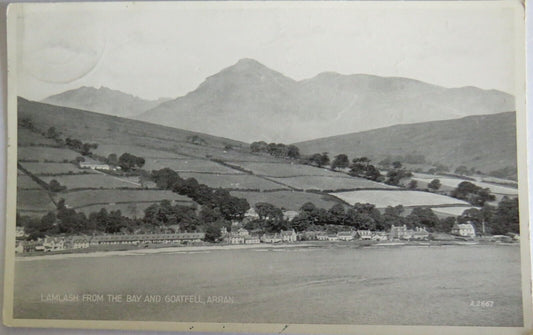 Old Postcard of Lamlash From The Bay and Goatfell, Arran  - Ref : 1029