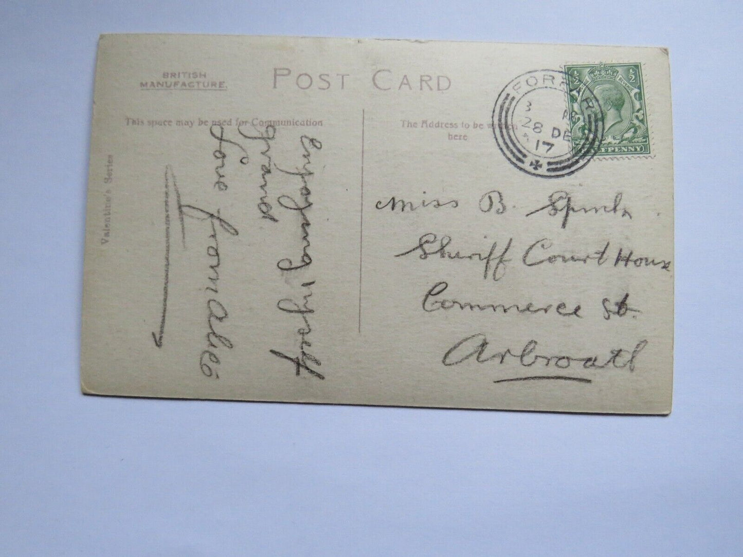 Old Postcard of Balgavies Loch Near Forfar 1917 - Ref : 1035