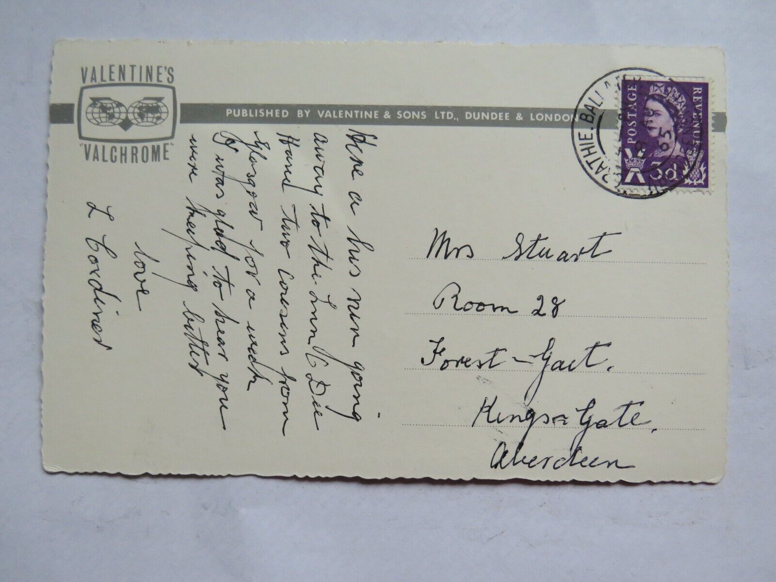 Vintage Postcard of  Ballater and the River Dee - Ref : 1004