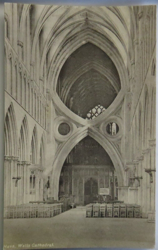 Old Postcard of Nave, Wells Cathedral - Ref : 1037