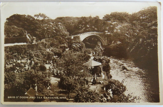 Old Postcard of Brig O'Doon and Tea Gardens, Ayr 1948  - Ref : 1029