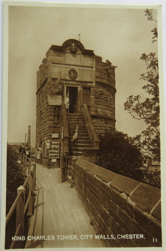 Old Postcard of King Charles Tower, City Walls, Chester