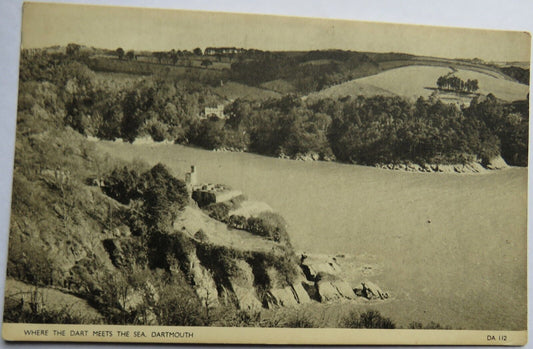 Old Postcard of Where the Dart Meets the Sea, Dartmouth, 1961