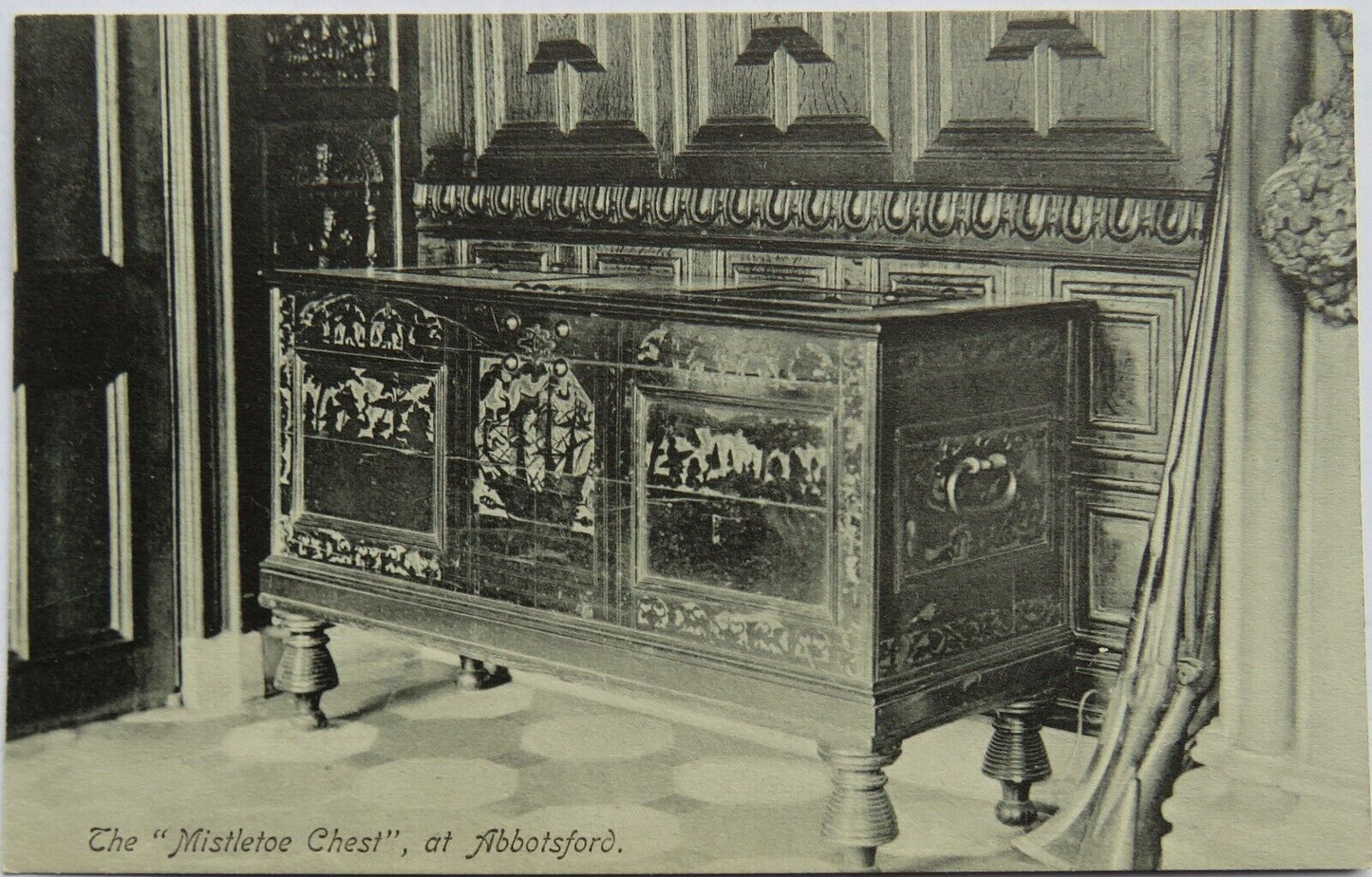 Old Postcard of The Mistletoe Chest At Abbotsford