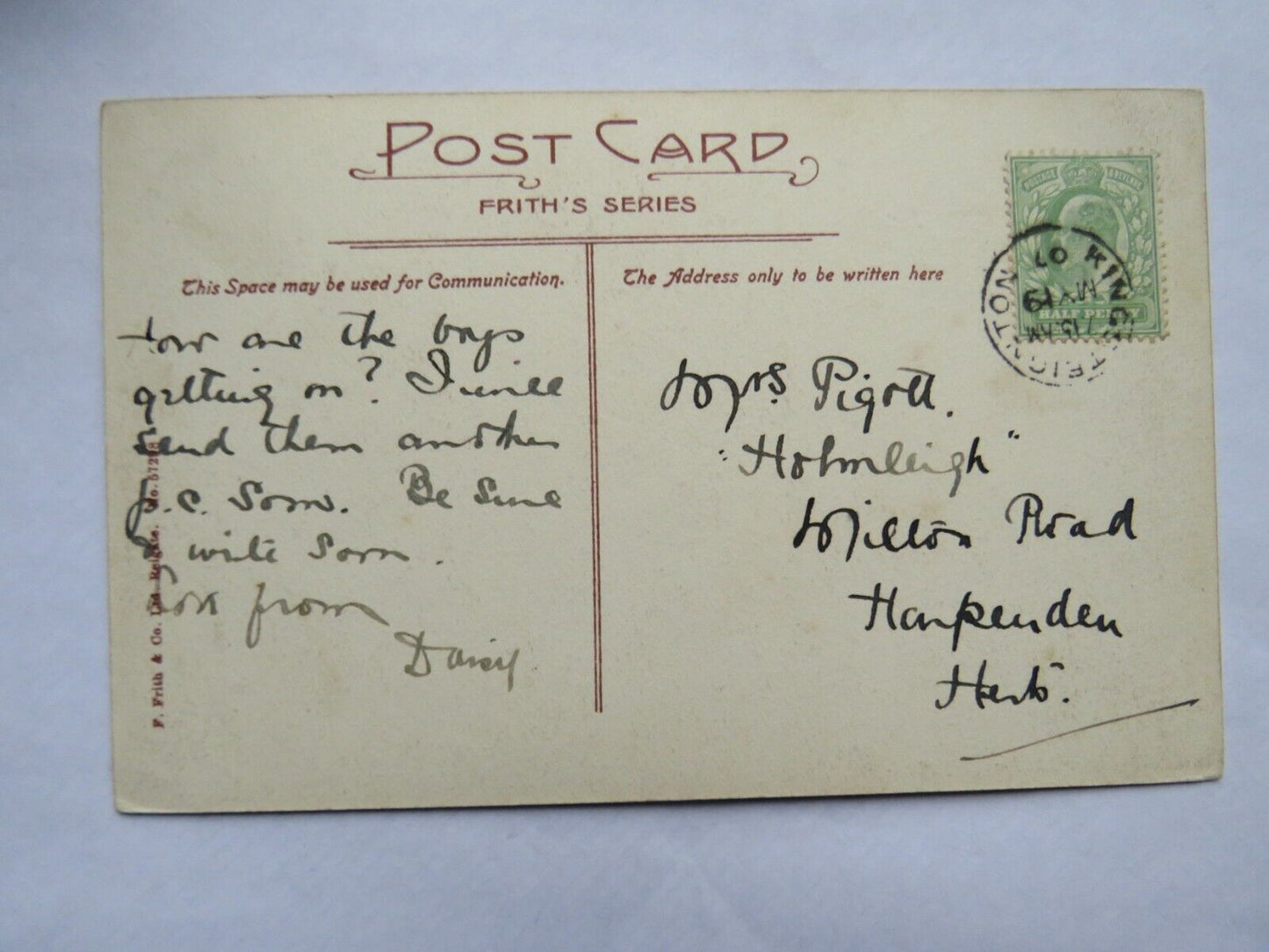 Old Postcard Of Tor Abbey, Old Window Looking into Crypt 1907
