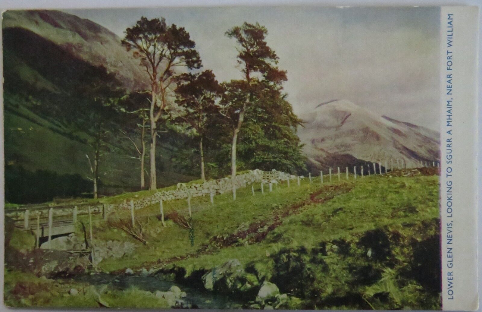 Old Antique Postcard Of Lower Glen Nevis Looking To Sgurr A MhaIm,- Ref : 1040