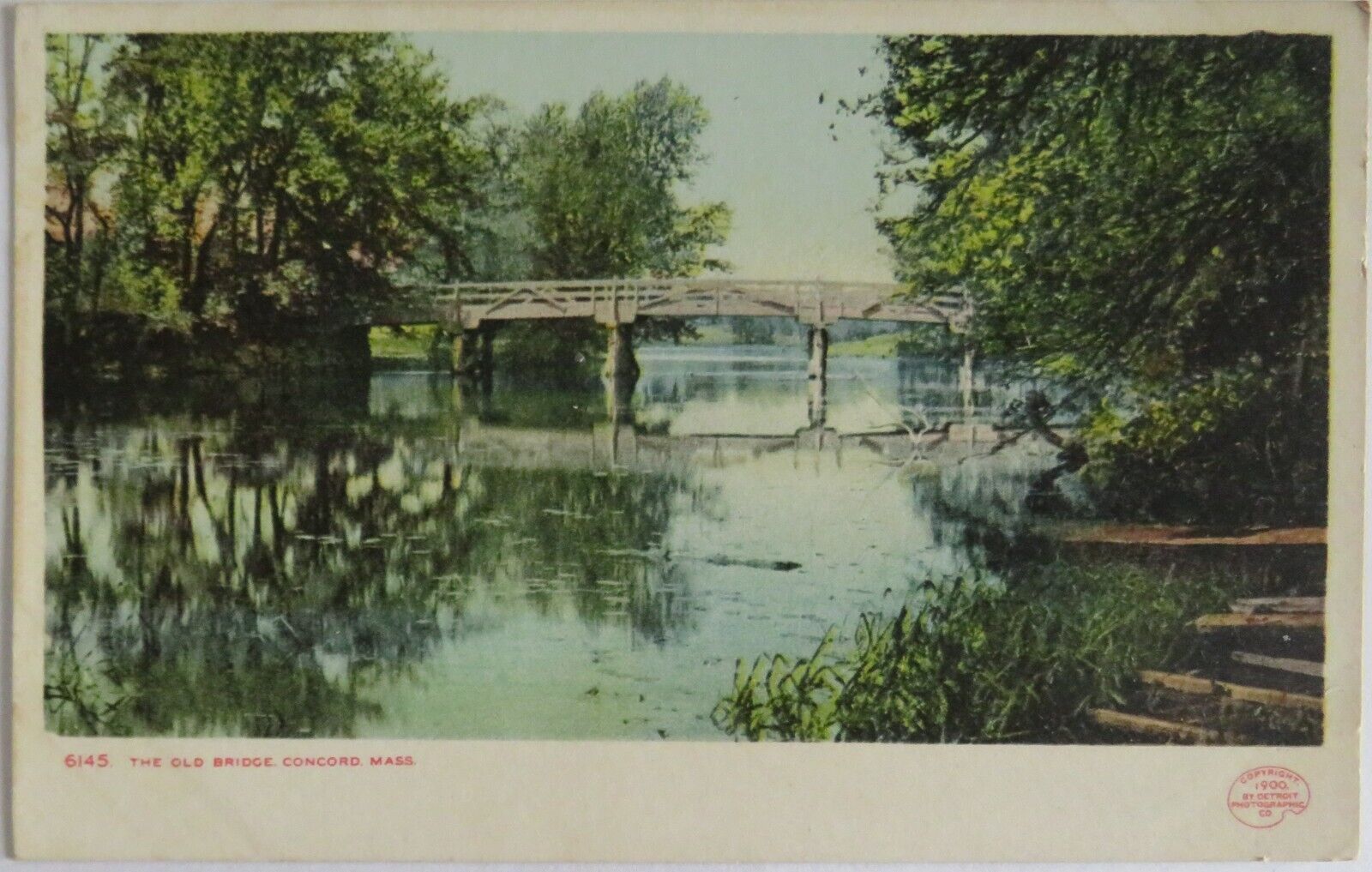 Old Postcard of The Old Bridge, Concord Mass - Ref  : 1018