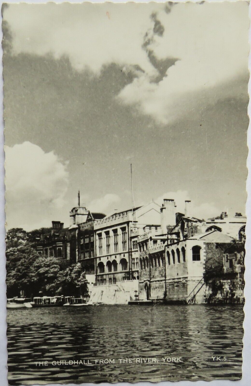 Old Postcard of The Guildhall From The River York 1962