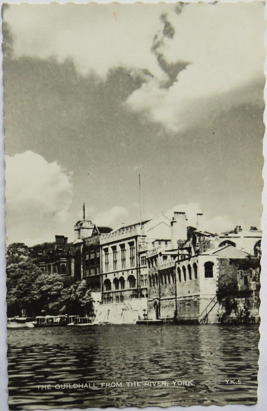 Old Postcard of The Guildhall From The River York 1962