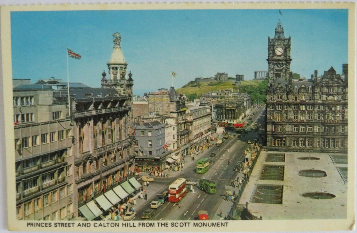 Old Postcard of Princes Street and Calton Hill From Scott Monument - Ref : 1022