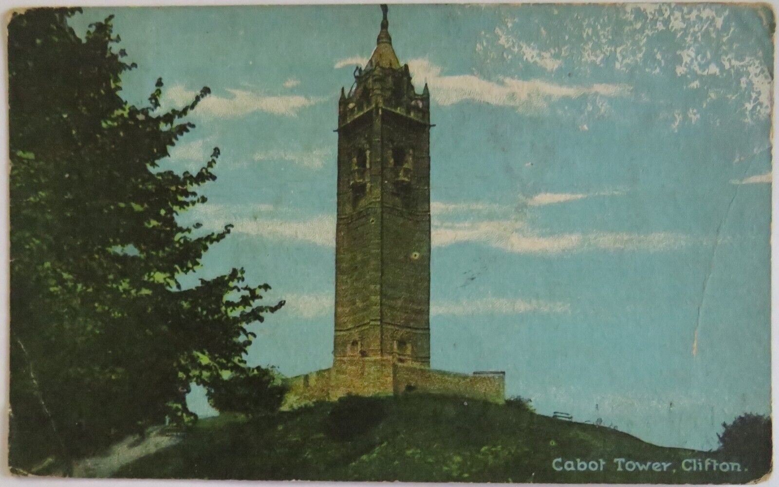 Old Antique Postcard of Cabot Tower, Clifton 1908 - Ref : 1038