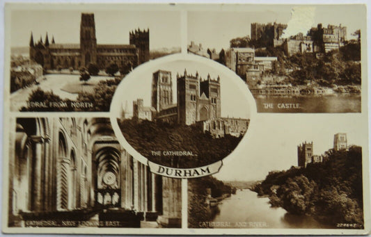 Old Multiview Postcard of Durham, 1951