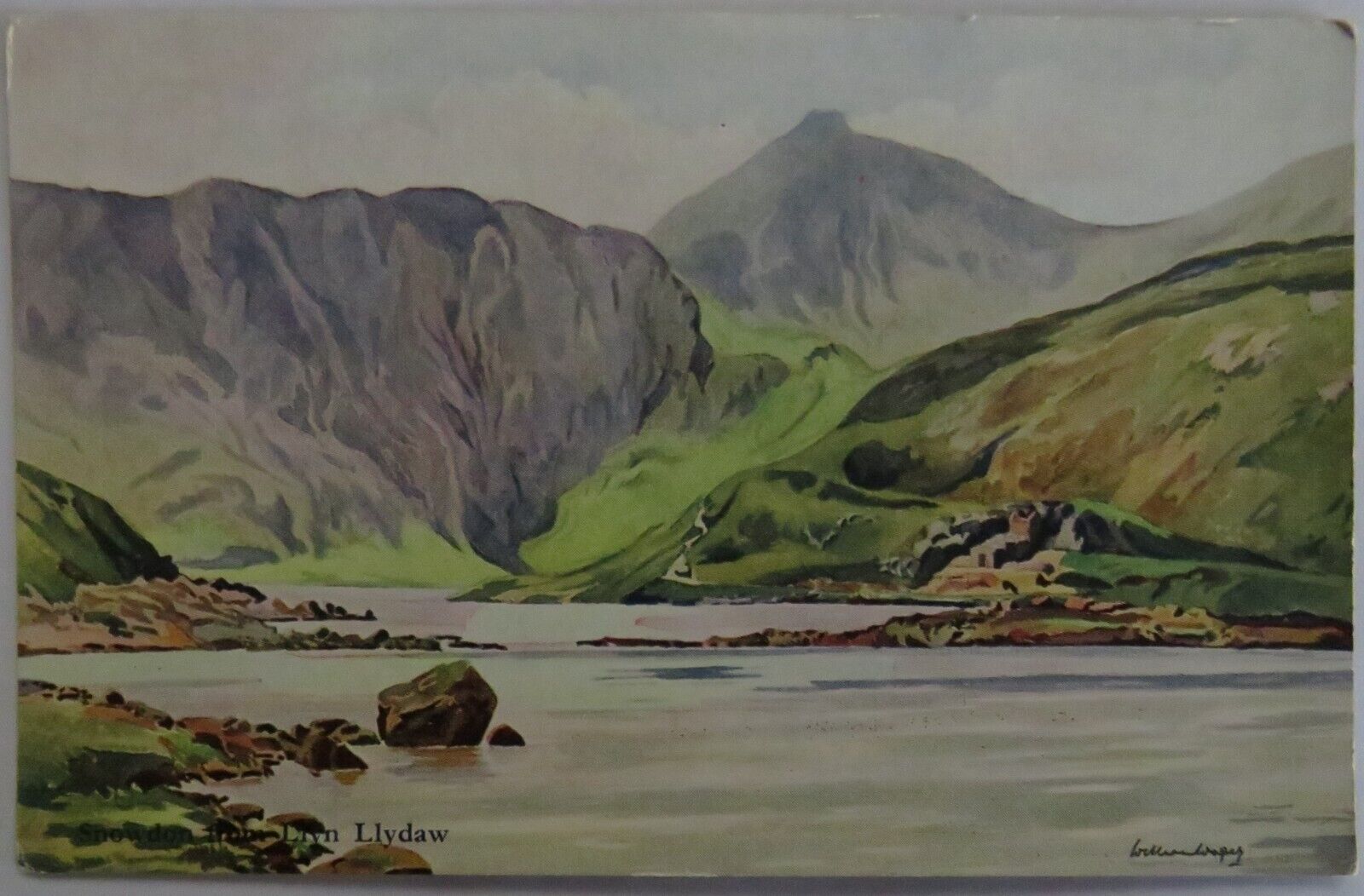 Old Antique Postcard Of Snowdon From Llyn Llydaw  - Ref : 1040