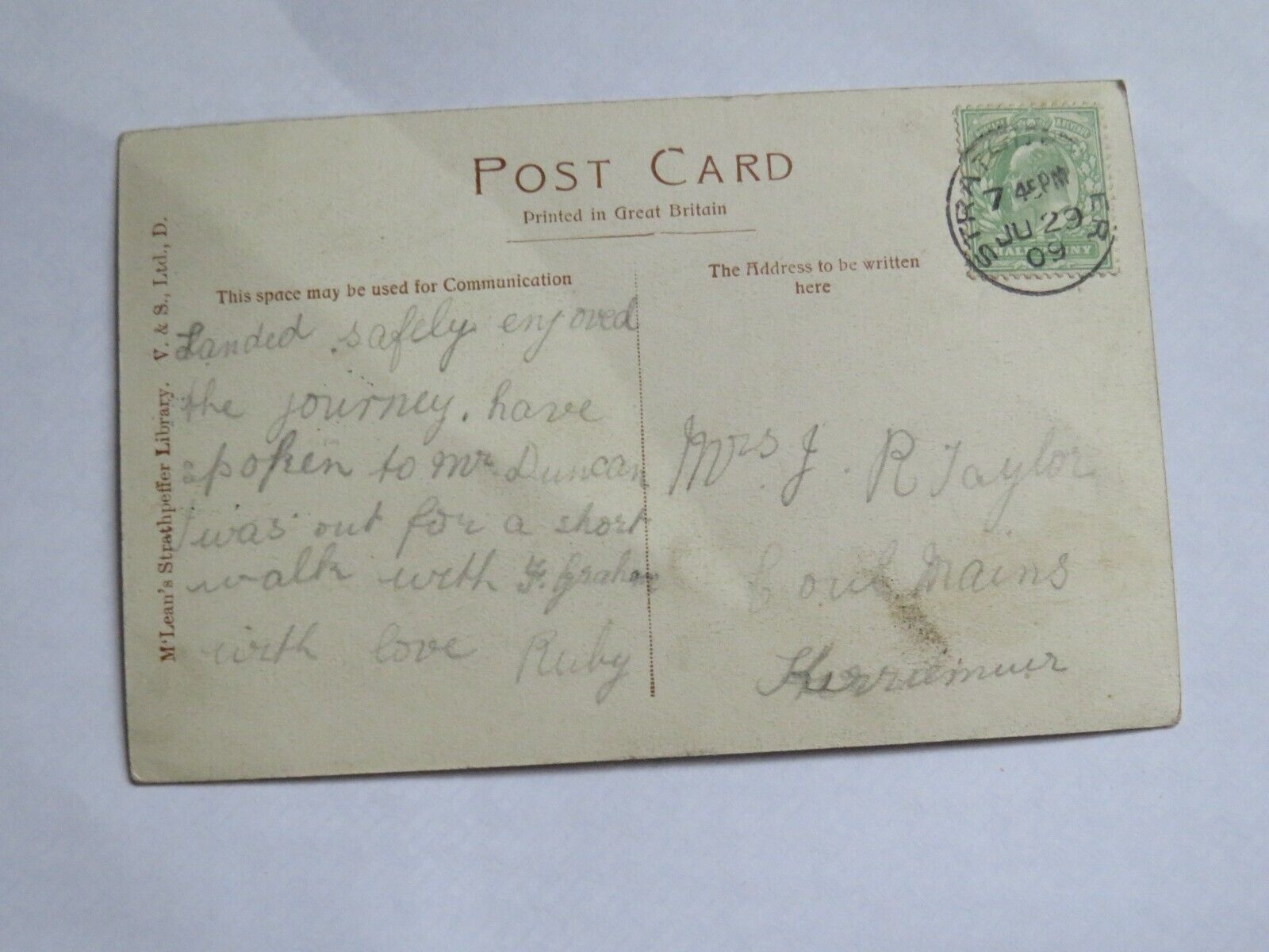 Old Postcard of Munro's Hotel, Strathpeffer 1909  - Ref : 1010