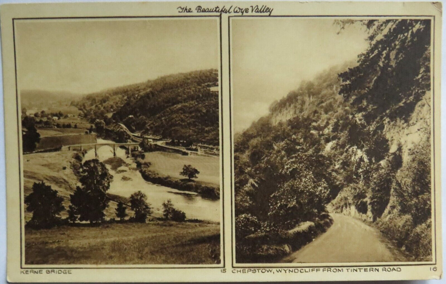 Old Postcard of Kerne Bridge, Chepstow, Wyndcliff From Tintern Road-  Ref : 1013