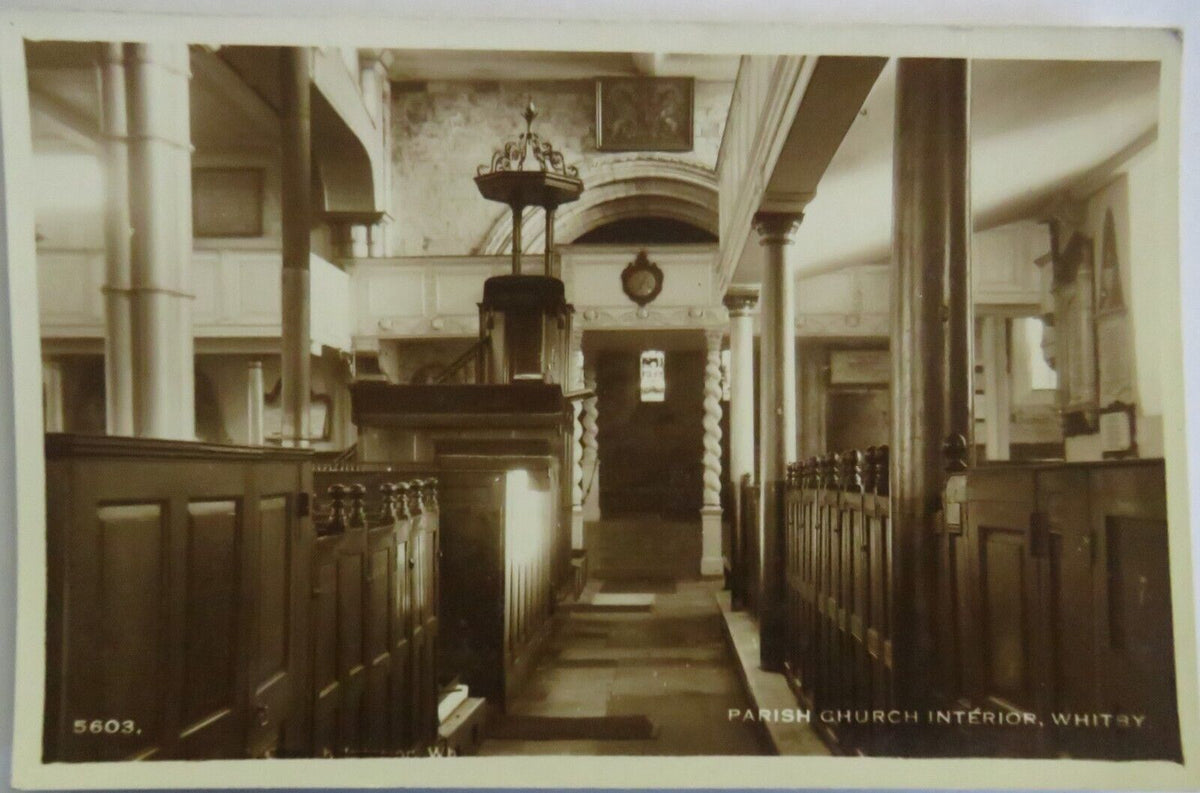 Whitby Ref Old Postcard of Parish Church Interior Whitby- Ref : 1037 – J.W.B Coins ...