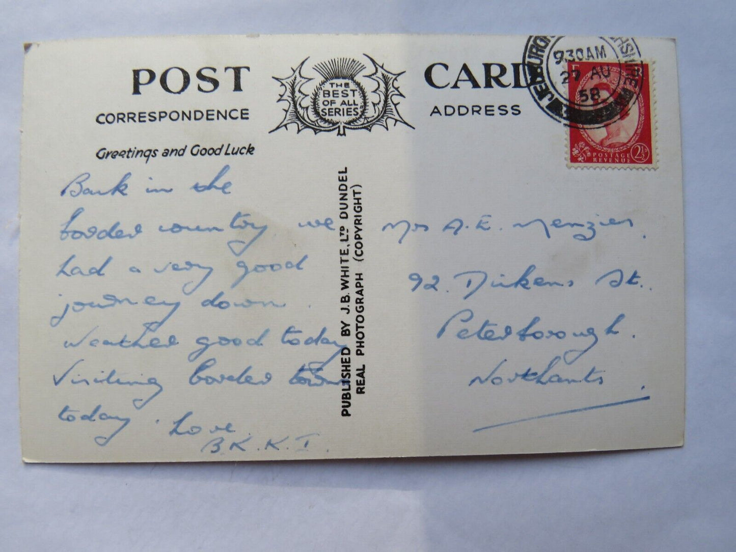 Old Multiview Postcard of Greetings from Jedburgh, 1958