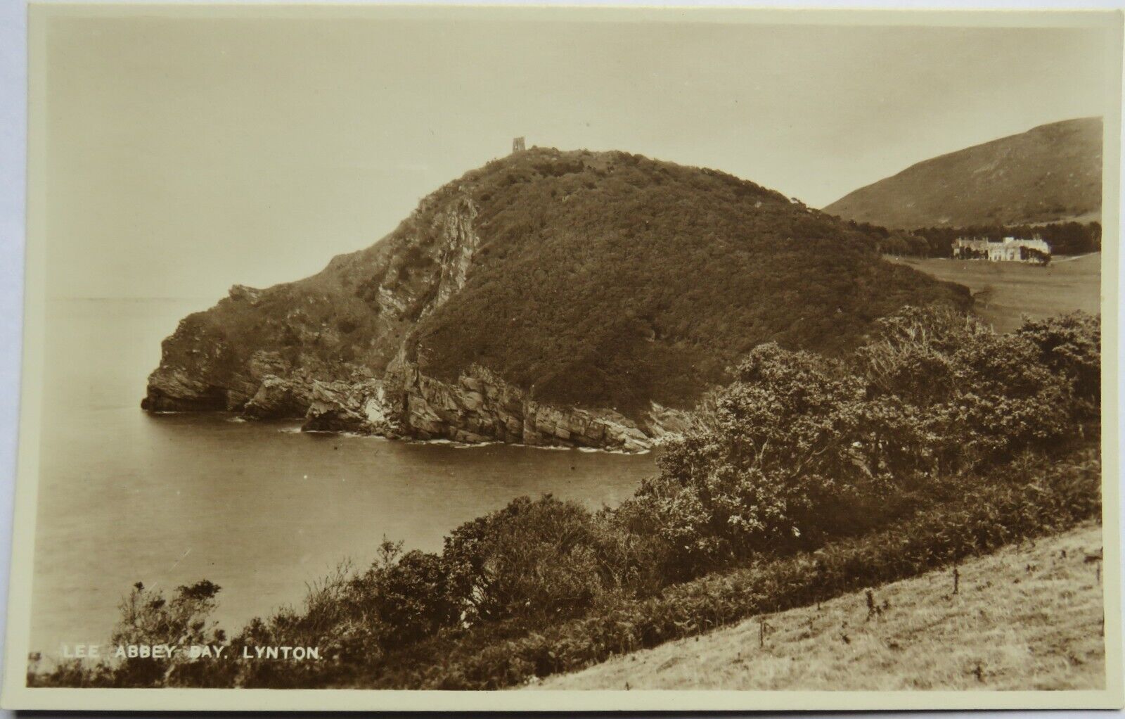 Old Postcard of Lee Abbey Bay, Lynton