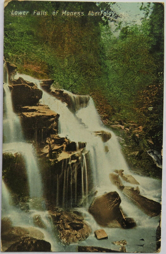 Old Postcard of Lower Falls of Moness Aberfeldy 1909