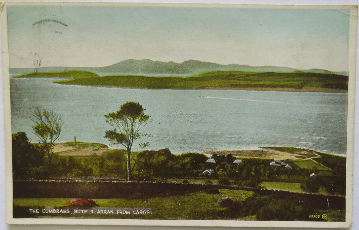 Old Postcard of The Cumbraes, Bute & Arran From Largs 1931 - Ref : 1002
