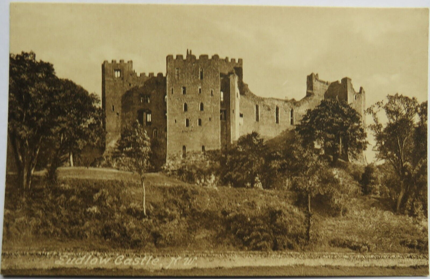 Old Postcard of Ludlow Castle, North West