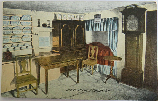 Old Postcard of Interior of Burns Cottage, Ayr  - Ref : 1029