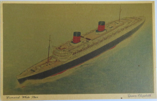 Old Postcard Cunard White Star "Queen Elizabeth"  - Ref : 1024