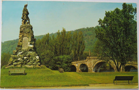 Old Postcard of Black Watch Monument & General Wade's Bridge, Aberfeldy 1970
