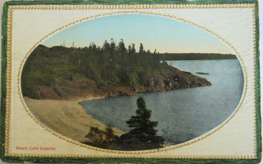 Old Postcard of Beach, Lake Superior - Ref : 1027