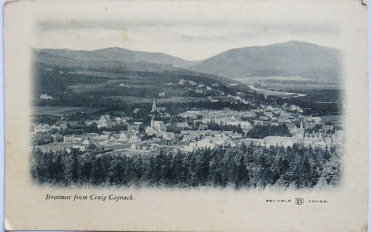 Old Postcard of Braemar From Craig Coynach, Aberdeenshire