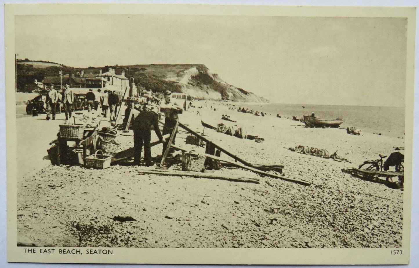 Old Postcard of  The Beach, Seaton