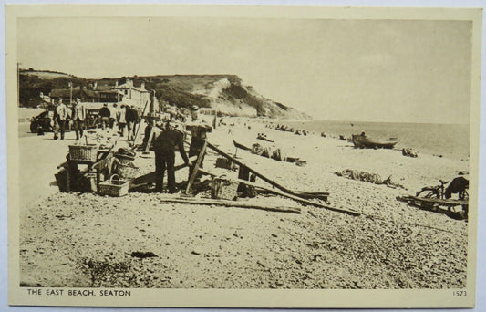 Old Postcard of  The Beach, Seaton
