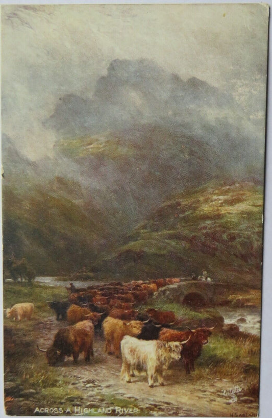Old Postcard of Across A Highland River