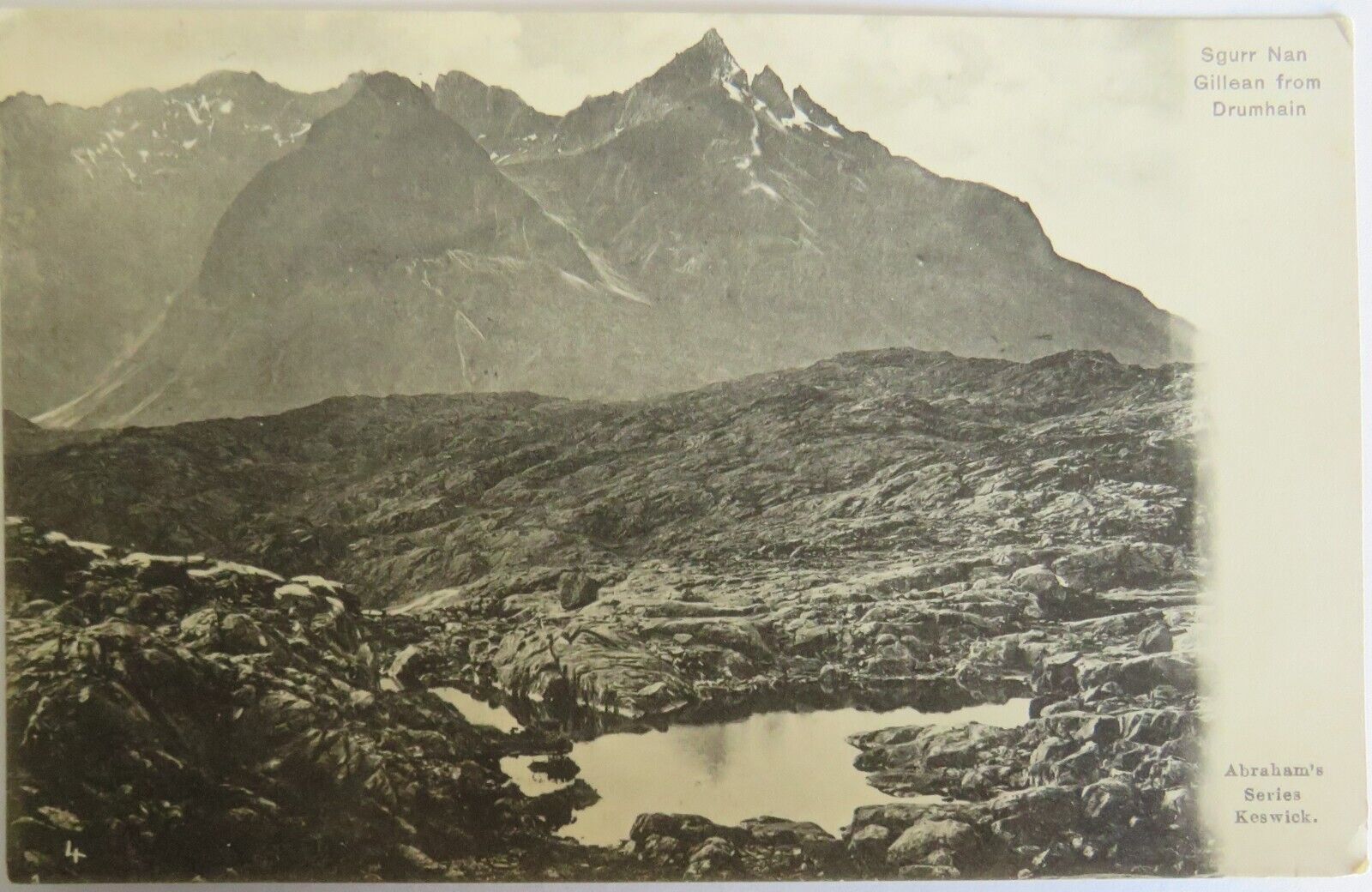 Old Postcard of Sgurr Nan Gillean From Drumhain - Ref : 1027