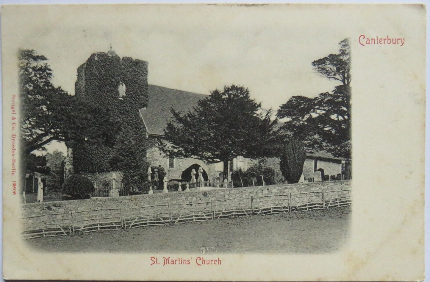 Old Postcard of St Martins Church Canterbury - Ref : 1036
