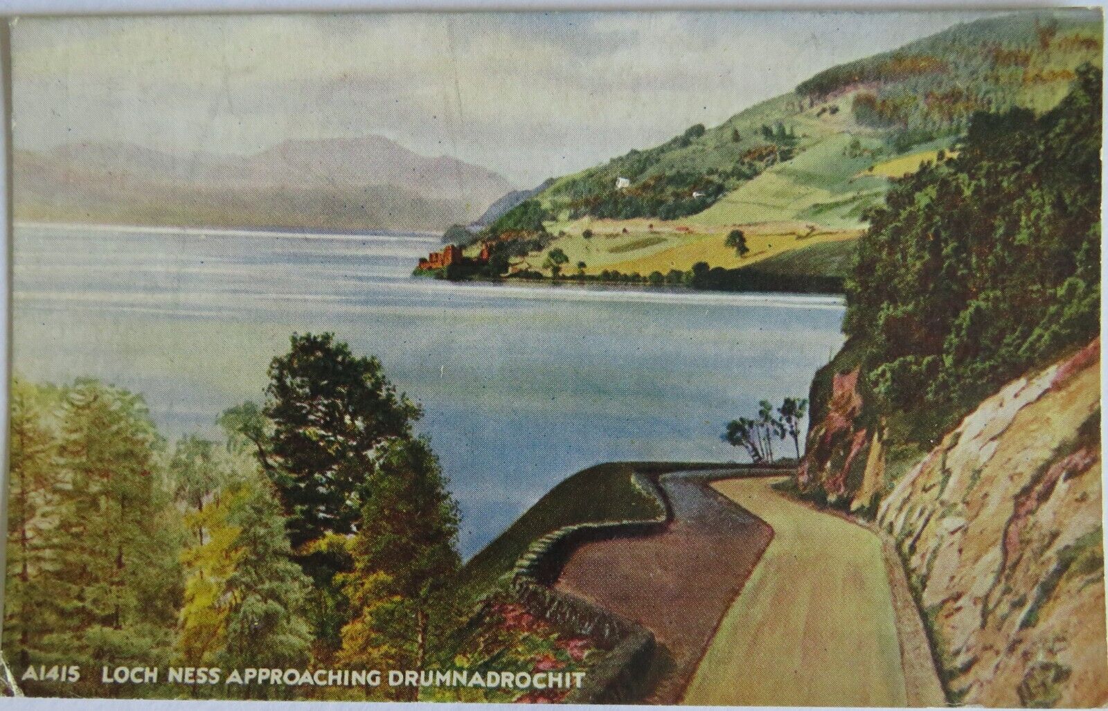 Old Postcard Of  Loch Ness Approaching Drumnadrochit - Ref : 1001