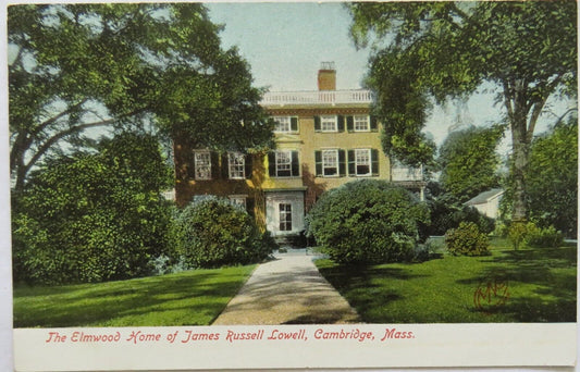 Old Postcard The Elmwood Home of James Russell Lowell Cambridge Mas - Ref : 1008