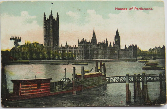 Old Postcard of The Houses of Parliament  - Ref : 1033
