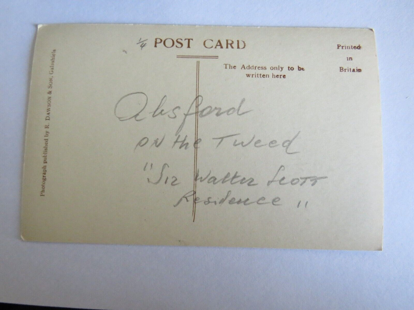 Old Postcard of Abbotsford On The Tweed - Ref : 1029