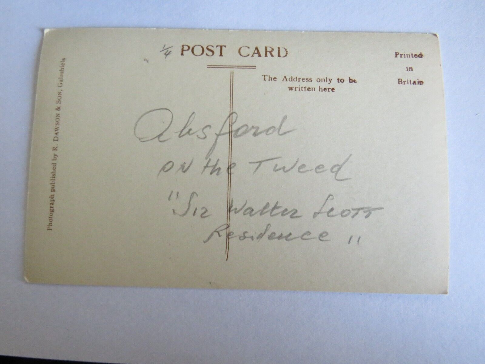 Old Postcard of Abbotsford On The Tweed - Ref : 1029