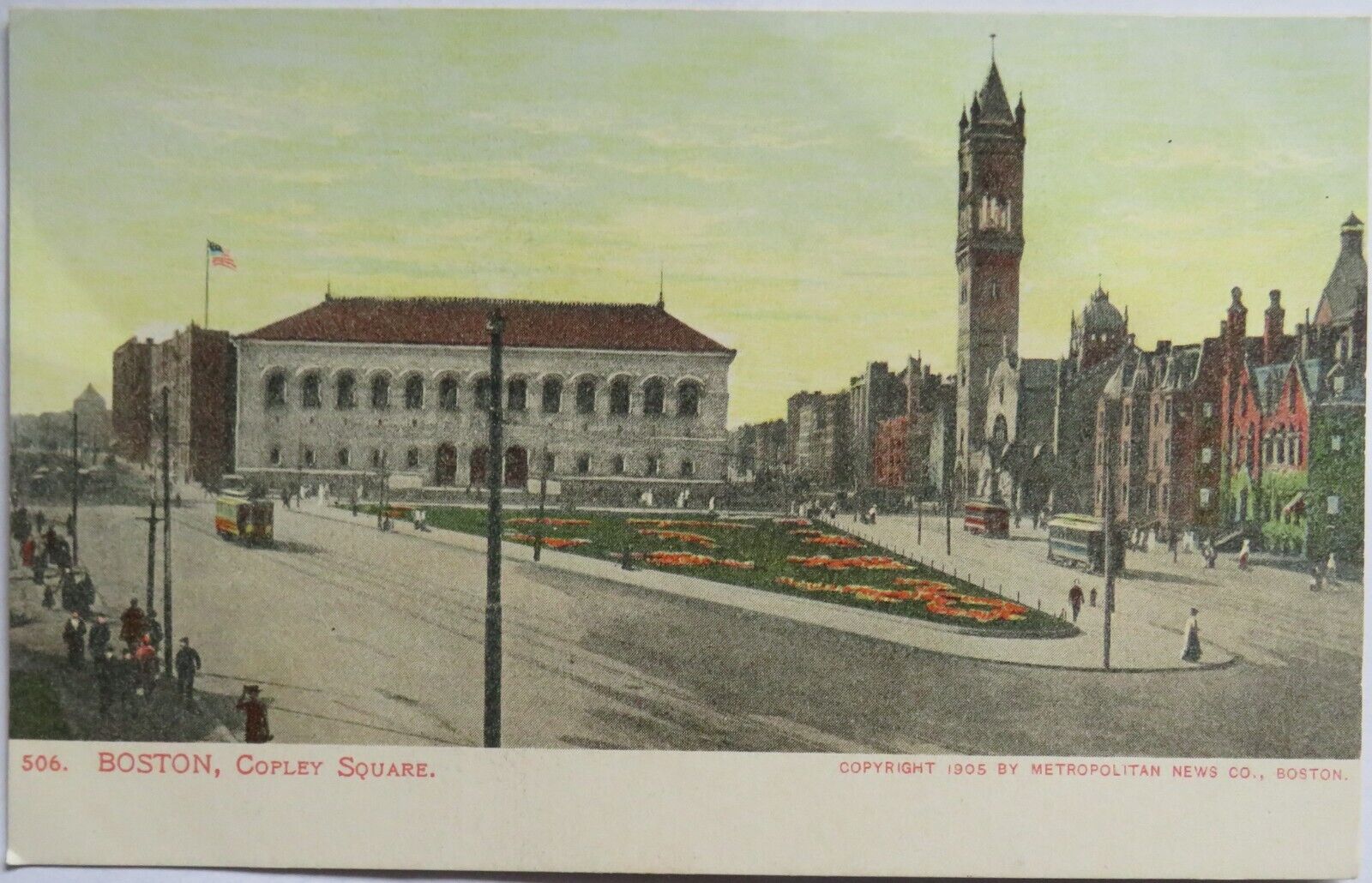 Old Postcard of Boston, Copley Square -  Ref : 1013