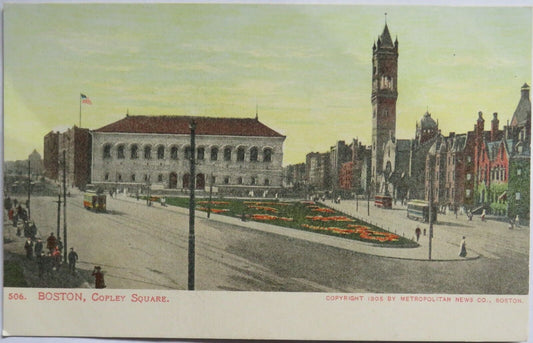 Old Postcard of Boston, Copley Square -  Ref : 1013