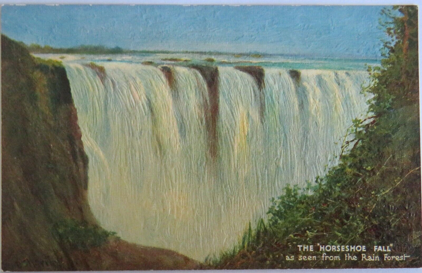 Old Postcard Of The Horseshoe Falls as Seen From The Rain Forest  - Ref : 1026
