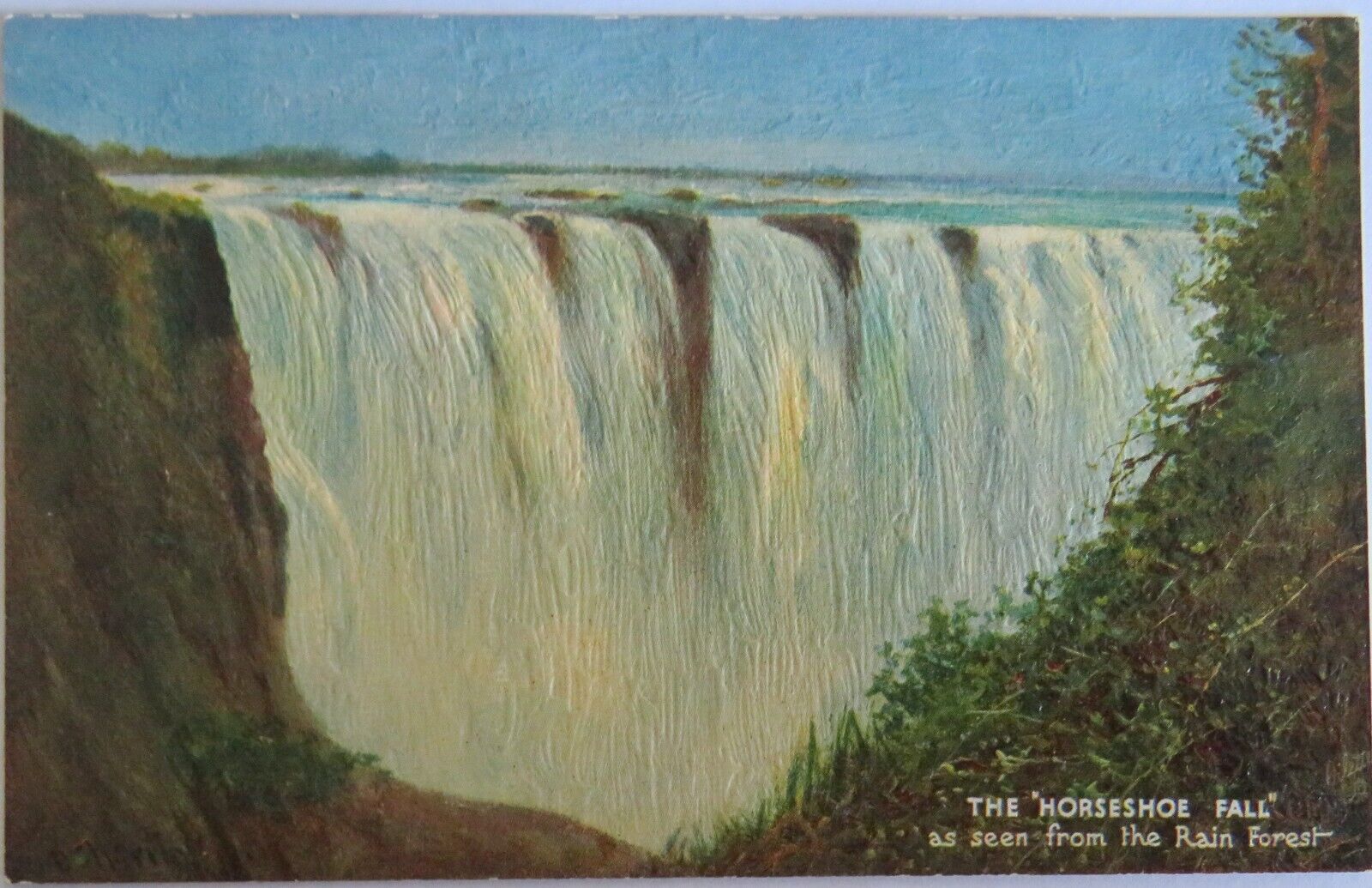 Old Postcard Of The Horseshoe Falls as Seen From The Rain Forest  - Ref : 1026