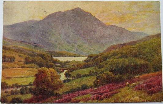 Old Postcard of the Trossachs - Ben Venue & Brig O' Turk, 1945