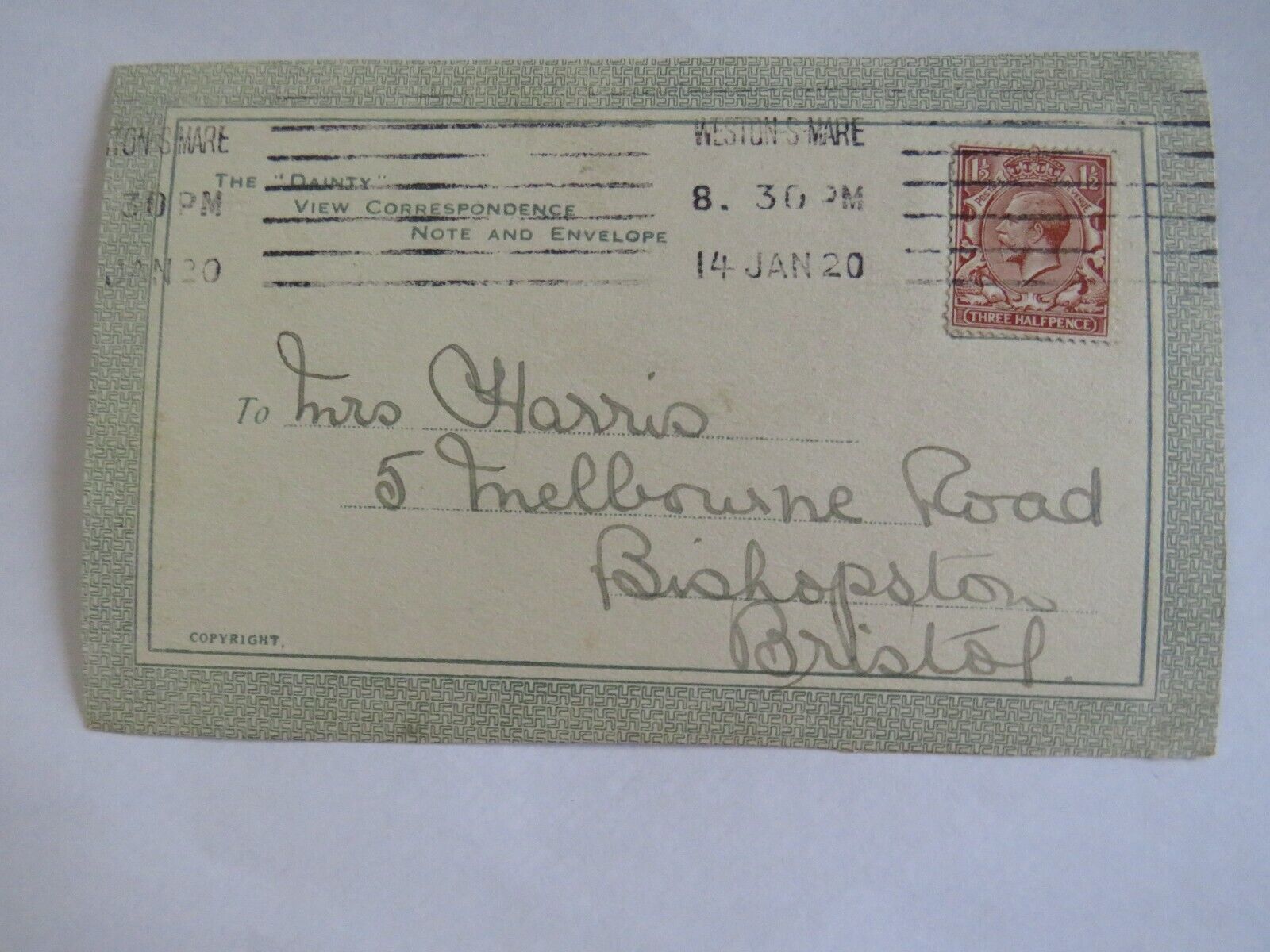 Old Antique Postcard of  New Art Gallery, Bristol 1920 - Ref : 1038