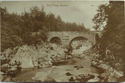 Old Postcard of Brig O'Feugh, Banchory 1920 -  Ref : 1013