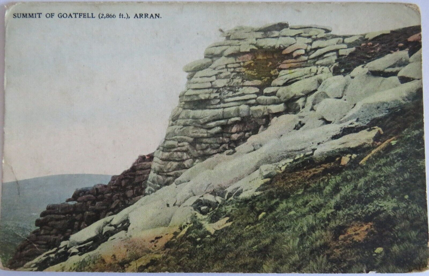 Old Postcard of Summit of Goatfell Arran-  Ref : 1023