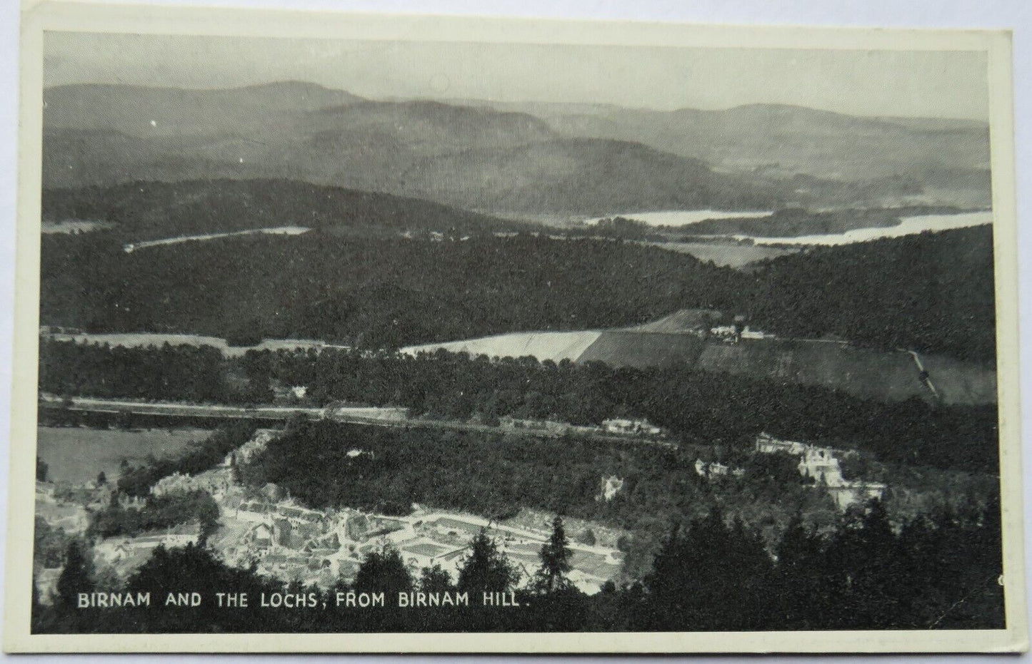 Old Postcard of Birnam and the Lochs, From Birnam Hill
